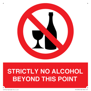 STRICTLY NO ALCOHOL BEYOND THIS POINT